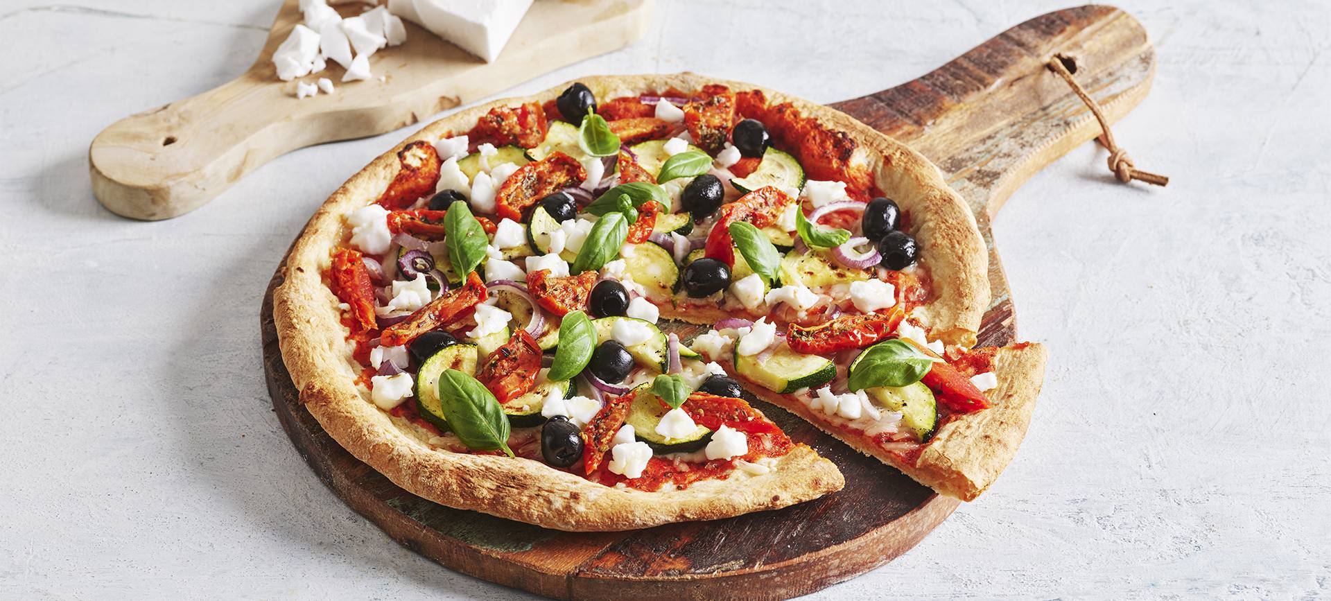 recipe image Vegan Greek White Pizza